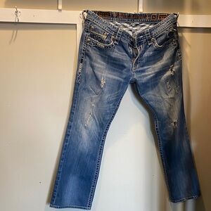 Rock Revival Men’s Relaxed Jeans - Light Blue Denim